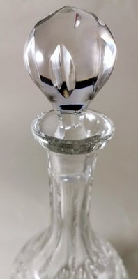 Biedermeier Bohemian Hand-Cut and Ground Crystal Liquor Bottle, 1910s-QRS-1821816