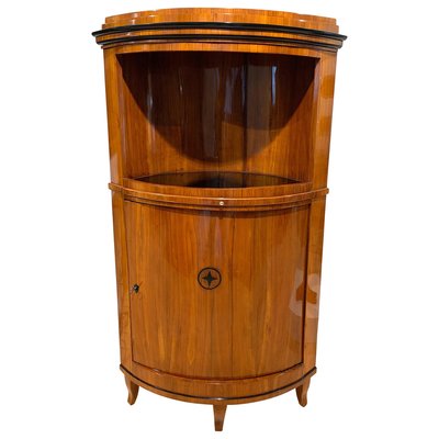 Biedermeier Corner Cabinet, Cherry Veneer, Ebony Inlay, South Germany circa 1820-NNB-1005706