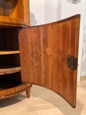 Biedermeier Corner Cabinet, Cherry Veneer, Ebony Inlay, South Germany circa 1820-NNB-1005706