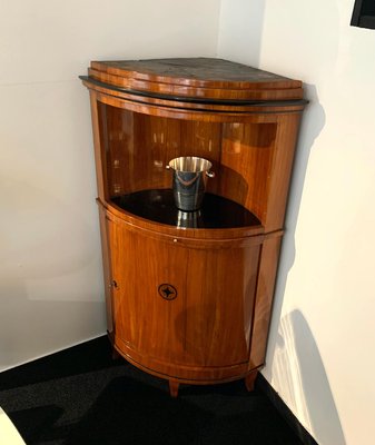 Biedermeier Corner Cabinet, Cherry Veneer, Ebony Inlay, South Germany circa 1820-NNB-1005706