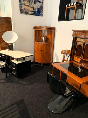 Biedermeier Corner Cabinet, Cherry Veneer, Ebony Inlay, South Germany circa 1820-NNB-1005706