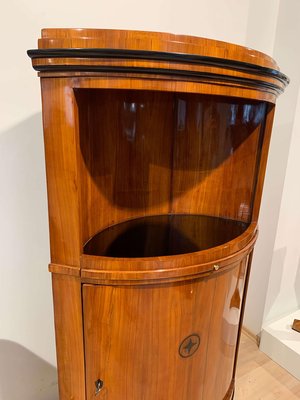 Biedermeier Corner Cabinet, Cherry Veneer, Ebony Inlay, South Germany circa 1820-NNB-1005706