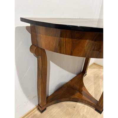 Biedermeier Demi-Lune Console Table in Walnut Veneer & Maple, Austria, 1830s-NNB-1241171