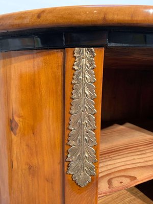 Biedermeier Demilune Half Cabinet, Cherrywood and Brass, France, circa 1810-NNB-810369