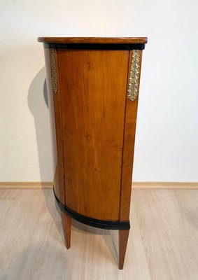 Biedermeier Demilune Half Cabinet, Cherrywood and Brass, France, circa 1810-NNB-810369