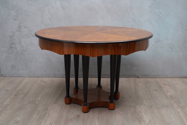 Biedermeier Extendable Walnut Wood Table, 1890s-UH-666306