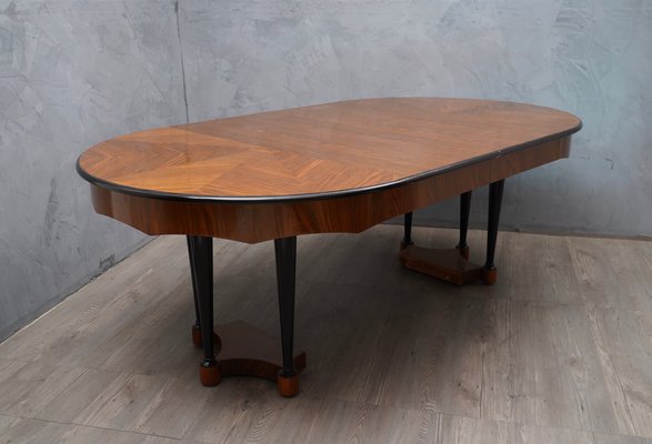 Biedermeier Extendable Walnut Wood Table, 1890s-UH-666306