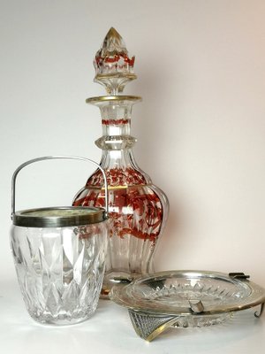 Biedermeier Gold Plated Glass Decanter, Late 19th Century-UWE-1268331