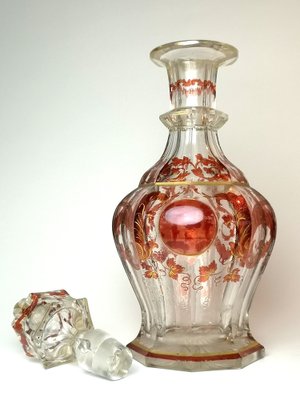 Biedermeier Gold Plated Glass Decanter, Late 19th Century-UWE-1268331