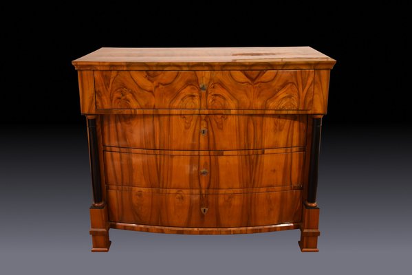 Biedermeier Leather and Walnut Chest of Drawers-DAP-1384481