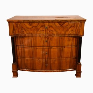 Biedermeier Leather and Walnut Chest of Drawers-DAP-1384481