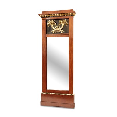 Biedermeier Mahogany Pillar Mirror, 1920s-GCQ-1384803