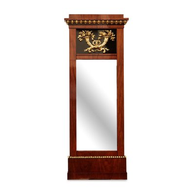 Biedermeier Mahogany Pillar Mirror, 1920s-GCQ-1384803