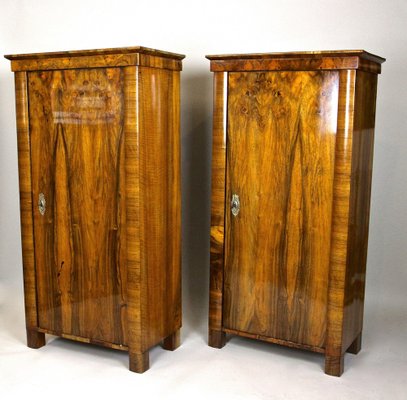 Biedermeier Nutwood Cabinets, Austria, 1830s, Set of 2-TQA-1322291