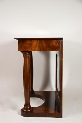 Biedermeier Nutwood Console Table with Columns, Austria, 1860s-TQA-1322374