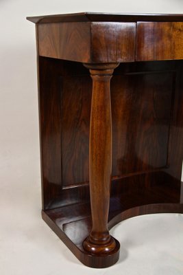 Biedermeier Nutwood Console Table with Columns, Austria, 1860s-TQA-1322374