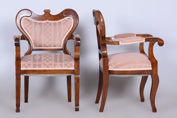 Biedermeier Oak Seating Set in Walnut, Austria, 1840s, Set of 5-WHY-1705613