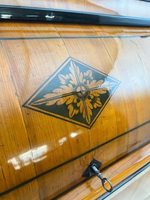 Biedermeier Roll-Top Desk in Cherry Veneer and Brass, 1820-NNB-2017624