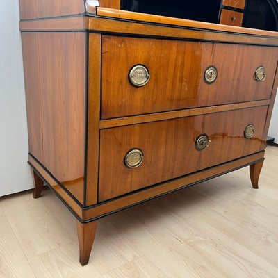 Biedermeier Roll-Top Desk in Cherry Veneer and Brass, 1820-NNB-2017624