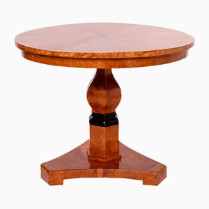 Biedermeier Round Table in Flame Birch, 1800s-MJR-1728821