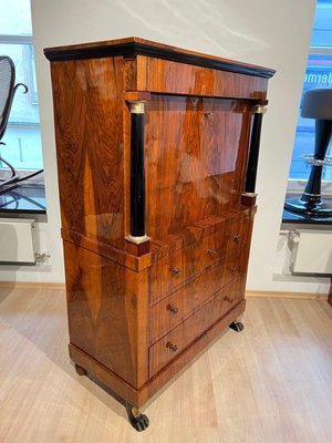 Biedermeier Secretary in Walnut and Maple, 1820-NNB-2017625