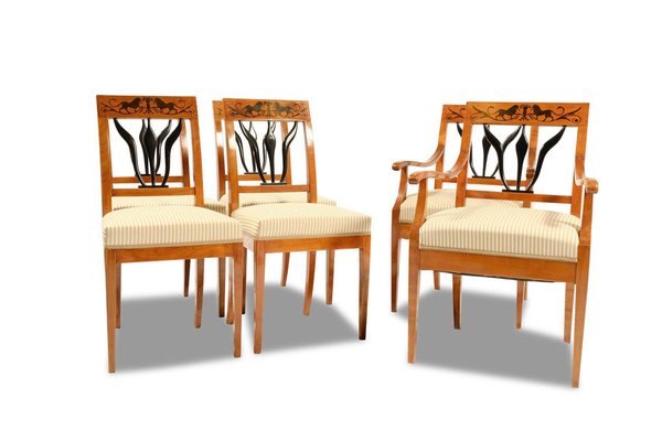 Biedermeier Style Dining Chairs, Bonn, 1890, Set of 4-OGW-1680724