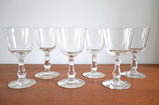 Biedermeier Wine Glasses, 1880s, Set of 6-OV-1757996