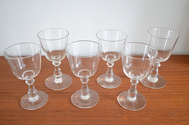 Biedermeier Wine Glasses, 1880s, Set of 6-OV-1757996