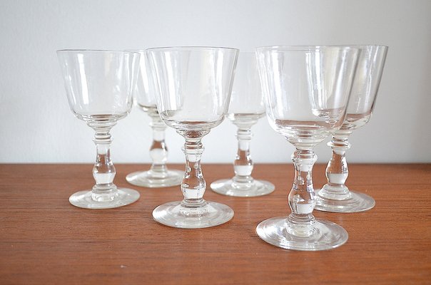 Biedermeier Wine Glasses, 1880s, Set of 6-OV-1757996