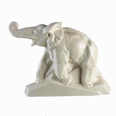 Big Art Deco French Ceramic Elephant by Le Jan, 1930s-HWV-1162332