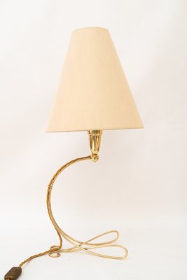 Big Brass Table Lamp with Fabric Shade from Rupert Nikoll, Vienna, 1960s-SPD-2015989