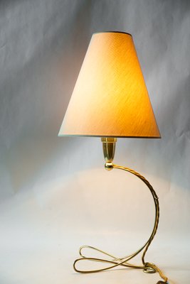 Big Brass Table Lamp with Fabric Shade from Rupert Nikoll, Vienna, 1960s-SPD-2015989