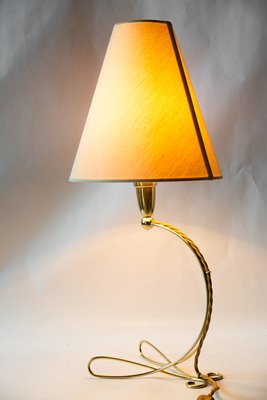 Big Brass Table Lamp with Fabric Shade from Rupert Nikoll, Vienna, 1960s-SPD-2015989