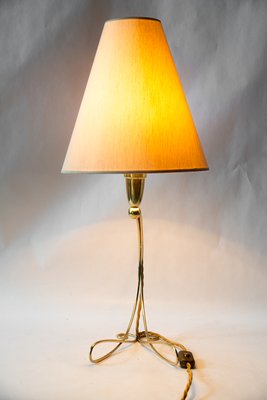 Big Brass Table Lamp with Fabric Shade from Rupert Nikoll, Vienna, 1960s-SPD-2015989