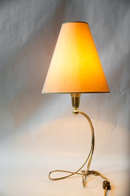 Big Brass Table Lamp with Fabric Shade from Rupert Nikoll, Vienna, 1960s-SPD-2015989