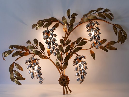 Big German Pioggia Doro Gilt Metal Wall Lamp by Hans Kögl, 1970s-WPT-1183124