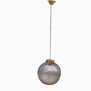 Big Grey Ball Murano Chandelier from Venini, 1960s-EH-1278156