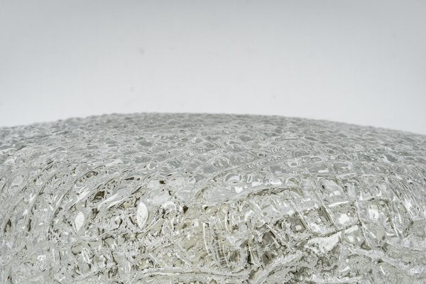 Big Round Murano Ice Glass Flush Mount from Kaiser, Germany, 1970s-UGR-1085411