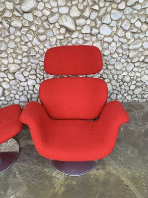 Big Tulip Lounge Chair and Ottoman by Pierre Paulin for Artifort, 1980s, Set of 2-ZM-1884230