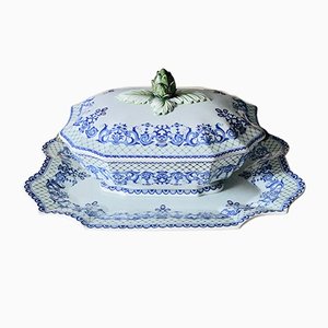 Big Vintage Gien France Tureen with Underplate-DVX-1255492