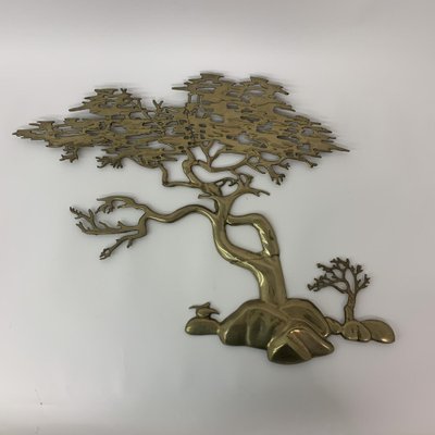 Bijan Brass Bonsai Tree Wall Sculpture, 1970s-BGP-1178646