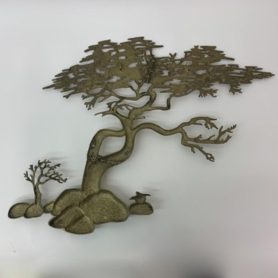 Bijan Brass Bonsai Tree Wall Sculpture, 1970s-BGP-1178646