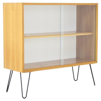 Birch and Glass Cabinet, Czechoslovakia, 1970s-TZ-1293661