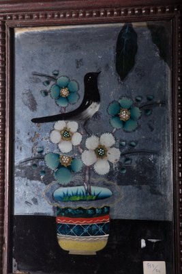 Bird, 1800, Reverse Glass Painting-RCE-2040336