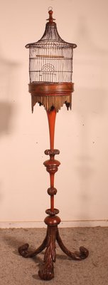 Bird Cage on Stand with Chinoiserie Decor, 19th Century-HPU-1076255