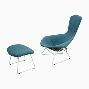 Bird Chair and Ottoman attributed to Harry Bertoia for Knoll, 1970s, Set of 2-DT-2026121