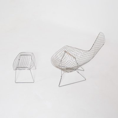 Bird Chair with Ottoman by H. Bertoia for Knoll International & De Coene, 1950s, Set of 2-VT-731896