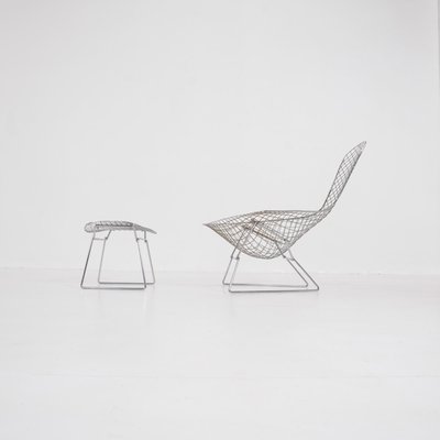 Bird Chair with Ottoman by H. Bertoia for Knoll International & De Coene, 1950s, Set of 2-VT-731896