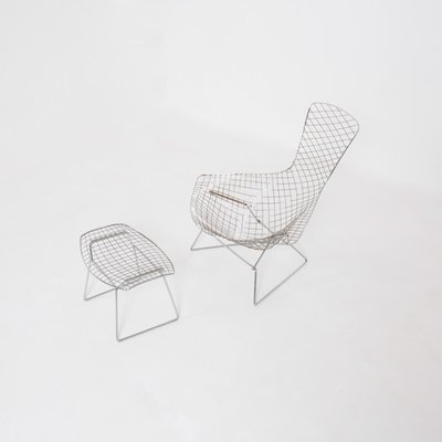 Bird Chair with Ottoman by H. Bertoia for Knoll International & De Coene, 1950s, Set of 2-VT-731896