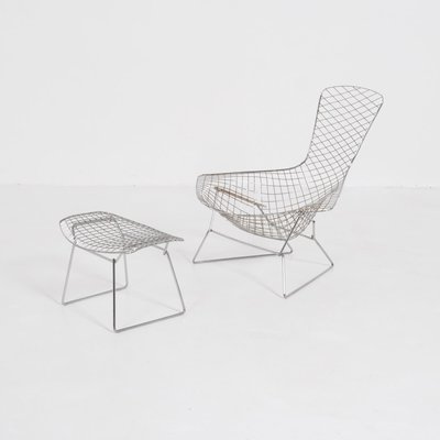 Bird Chair with Ottoman by H. Bertoia for Knoll International & De Coene, 1950s, Set of 2-VT-731896